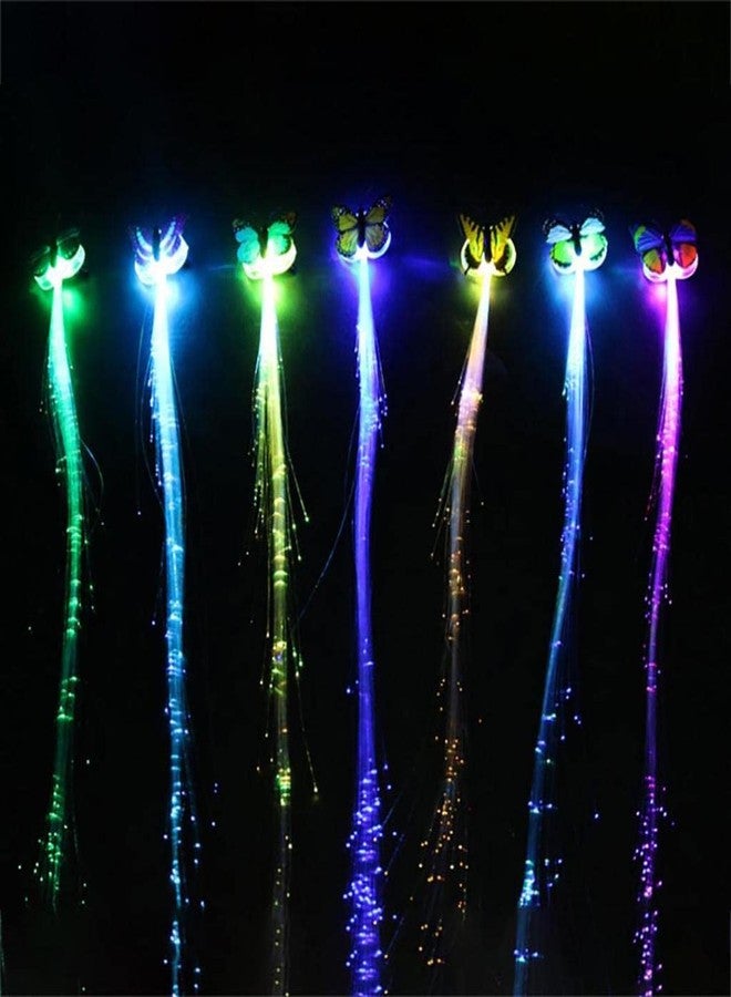 9UP™ 20 Pcs Braid Optical Fibber Hairpin Party Décor | LED Flashing Light Butterfly Hair Clip | Girl and Women Party Favours For | LED Hair Accessores | LED Hair Pin - Image 3