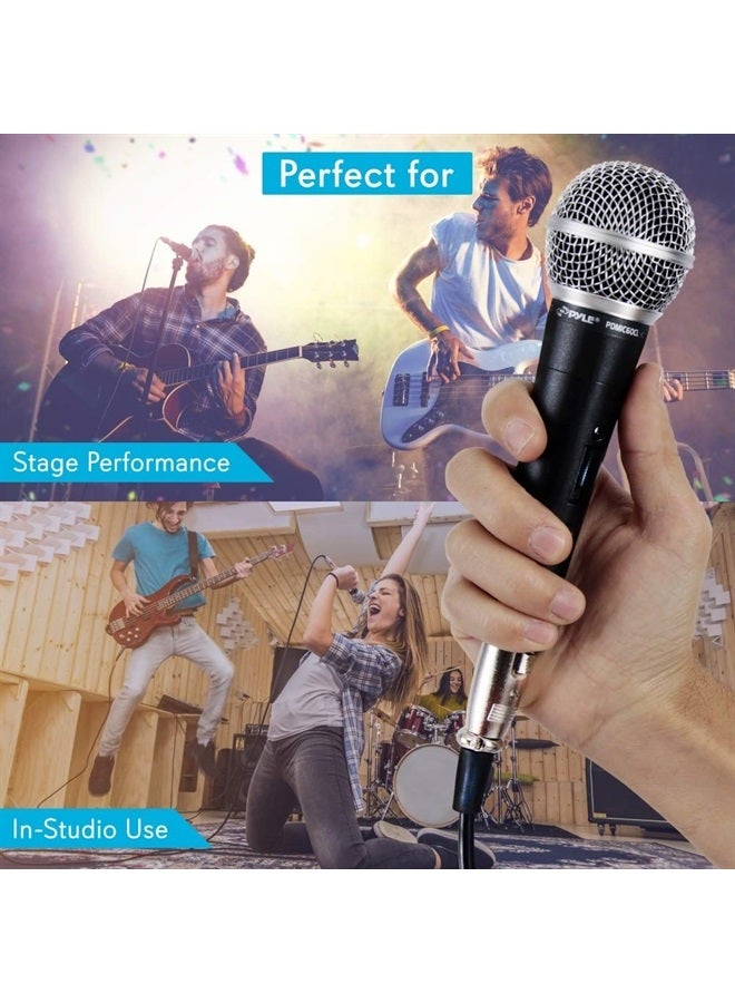 Pyle Professional Dynamic Vocal Microphone - Moving Coil Dynamic Cardioid Unidirectional Handheld Microphone with ON/OFF Switch Includes 15ft XLR Audio Cable to 1/4'' Audio Connection - PDMIC59 - Image 4