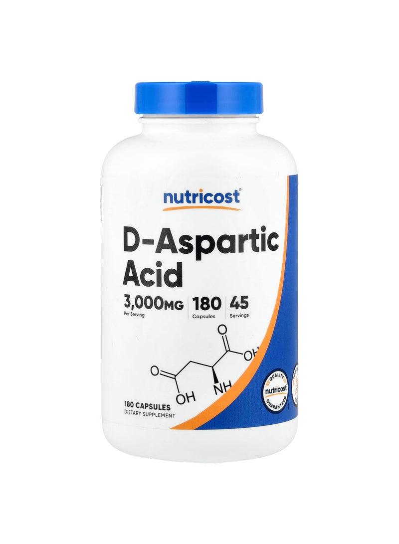 D-Aspartic Acid , 180 Capsules (750 mg per Capsule)