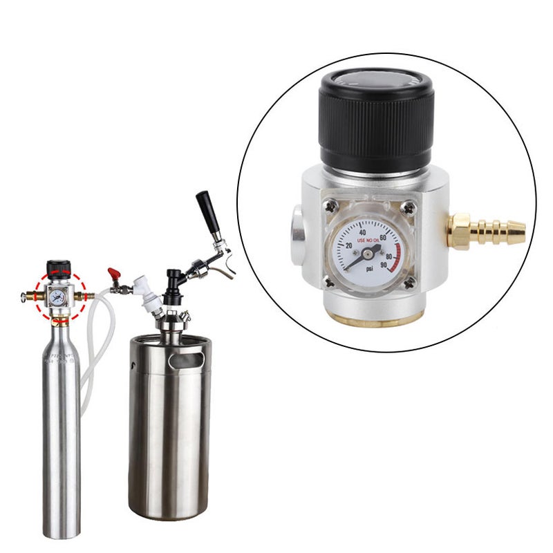 CO2 Mini Gas Regulator T21 * 4 Soda Pressure Gauge Wire CO2 Charger Kit 0-90 PSI( for European) - Image 4