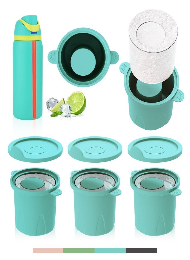 TOVICE Ice Molds for Owala 24-40oz, Set of 3, Food-Grade Soft Silicone, No White Residue, Easy to Release, Straw Placement Compatible with Owala FreeSip, Keeps Drinks Cold Longer (Light Blue) - Image 1