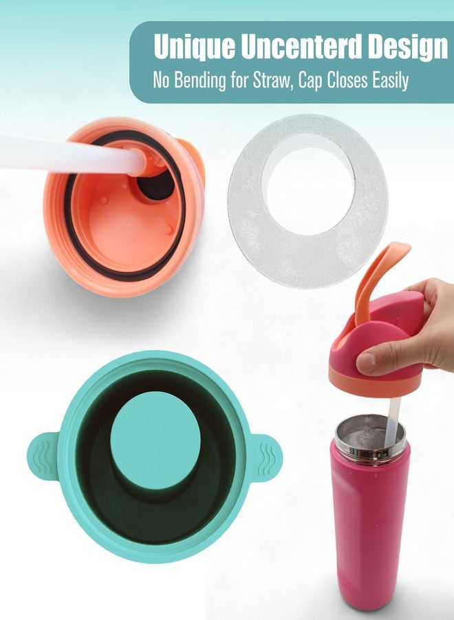 TOVICE Ice Molds for Owala 24-40oz, Set of 3, Food-Grade Soft Silicone, No White Residue, Easy to Release, Straw Placement Compatible with Owala FreeSip, Keeps Drinks Cold Longer (Light Blue) - Image 2