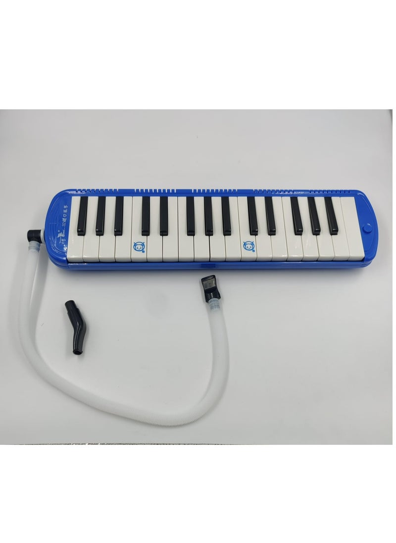 Generic 32 Key Melodica Musical Instrument Air Piano Keyboard Mouth Organ, Melodicas with Carrying Bag, Manual, Double Mouthpieces, Wipe Cloth, Long Tubes (Blue)  - Image 2