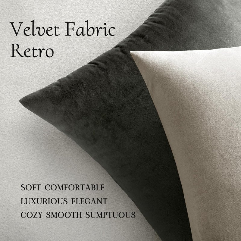 MIULEE Velvet Throw Pillow Covers 22x22 inch, Pack of 2 - Cream White, Soft Solid Decorative Pillow Covers Cushion Cases Modern Luxury Home Decor for Spring Couch Sofa Bedroom Livingroom - Image 5