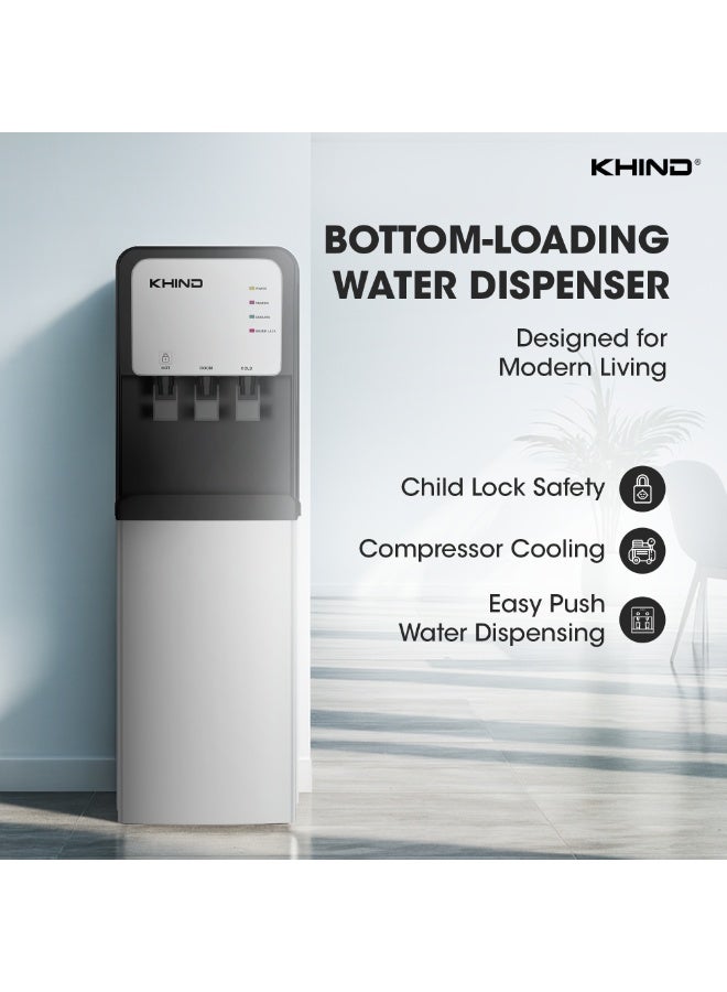 KHIND WD3BP Bottom Loading Water Dispenser with Child Safety Lock function|Three Taps for Hot, Cold and Ambient Temperature|Home, Kitchen and Office Use|1 Year Brand Warranty - Image 2