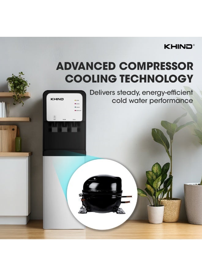KHIND WD3BP Bottom Loading Water Dispenser with Child Safety Lock function|Three Taps for Hot, Cold and Ambient Temperature|Home, Kitchen and Office Use|1 Year Brand Warranty - Image 4