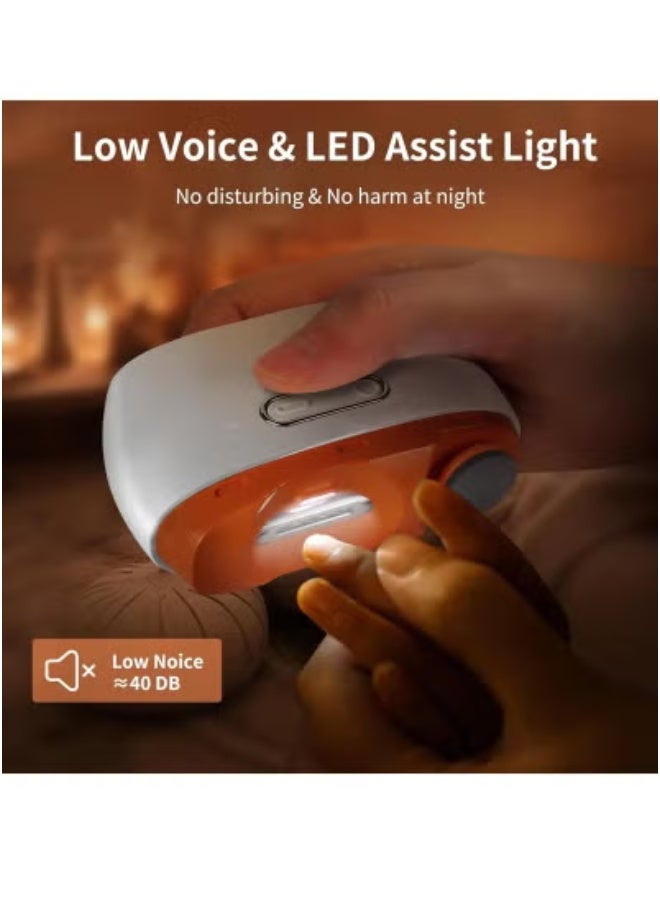 JAJEEK Portable Electric Nail Clipper & Polisher 2-in-1 – USB Rechargeable Automatic Nail Trimmer with LED Light – Low Noise, Dual Speed, Safe for Babies, Kids, Adults & Seniors – Nail Filing & Clipping Tool with Built-in Nail Storage for Mess-Free Grooming - Image 2