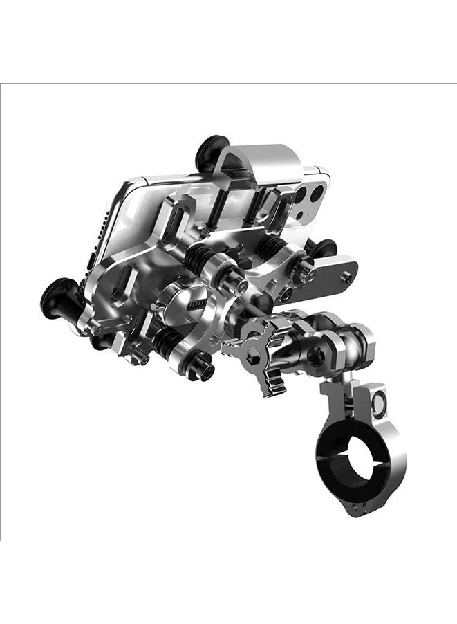 Motorcycle Aluminum Alloy Phone Holder Shock Absorber,Upgrade Rotary Adjustable at Any Angle for Mobile Phone Navigation Bracket for the Motorcycle Bicycle Cell Phone Holder Scooter Stand Bike Accessories  - Image 3