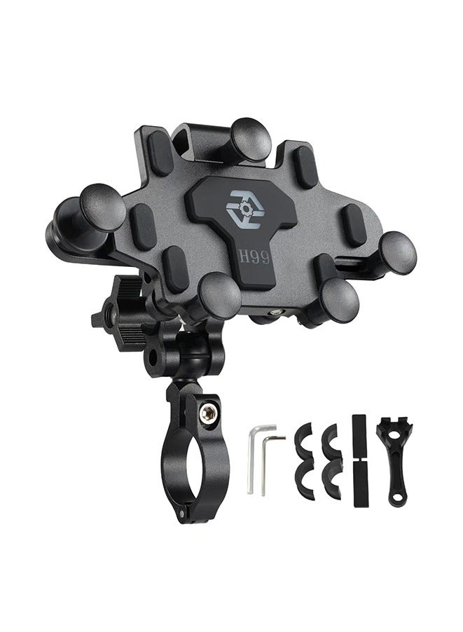 Motorcycle Aluminum Alloy Phone Holder Shock Absorber,Upgrade Rotary Adjustable at Any Angle for Mobile Phone Navigation Bracket for the Motorcycle Bicycle Cell Phone Holder Scooter Stand Bike Accessories  - Image 1