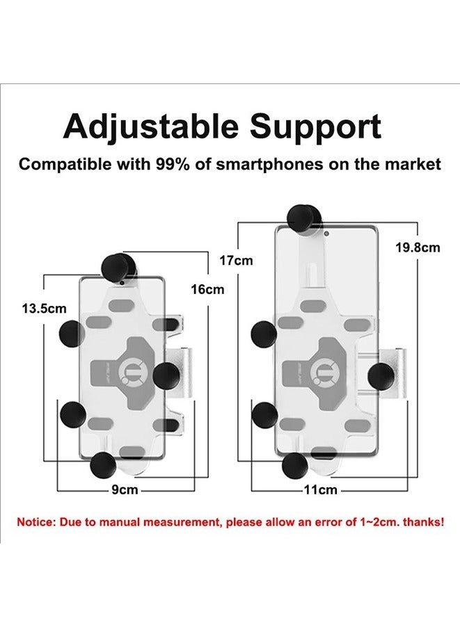 Motorcycle Aluminum Alloy Phone Holder Shock Absorber,Upgrade Rotary Adjustable at Any Angle for Mobile Phone Navigation Bracket for the Motorcycle Bicycle Cell Phone Holder Scooter Stand Bike Accessories  - Image 4