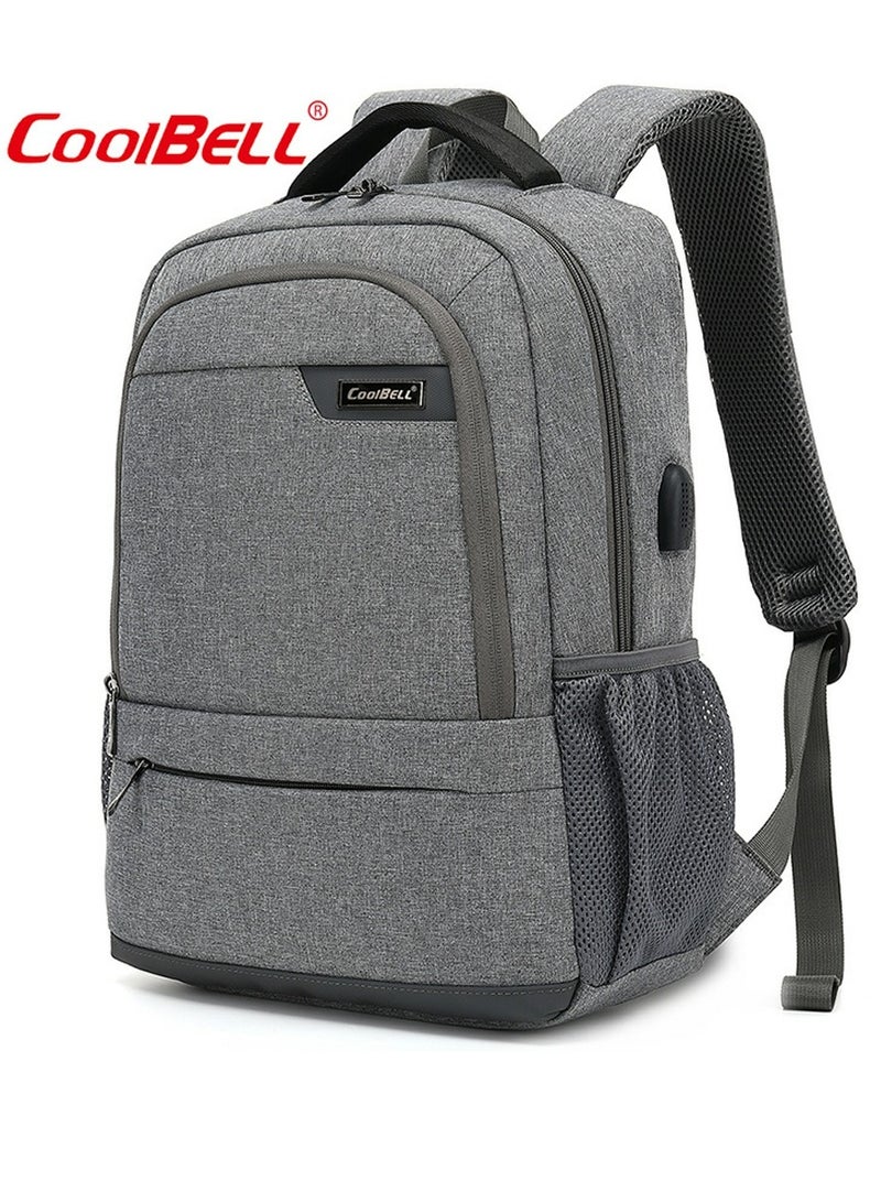 كول بيل رجل كبير قدرة خارجيّ حقيبة ظهر وقت فراغ حاسوب محمول حقيبة رماديّ - Image 1