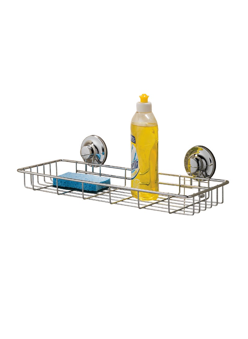 Everloc Bathroom Shelf, No Drilling, No Screws, No Glue, No Adhesive, Vacuum Suction Wall Mounted Chrome Shampoo holder, Sink Caddy, Organizer for Kitchen and Bathroom, Shower Rack, EVL-10206 - Image 1
