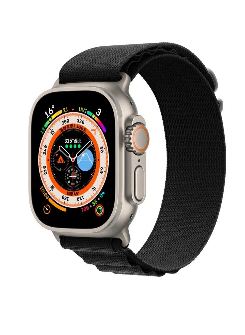 New strong nylon Apple Watch band supports size 42/44/45/49  black color - Image 2