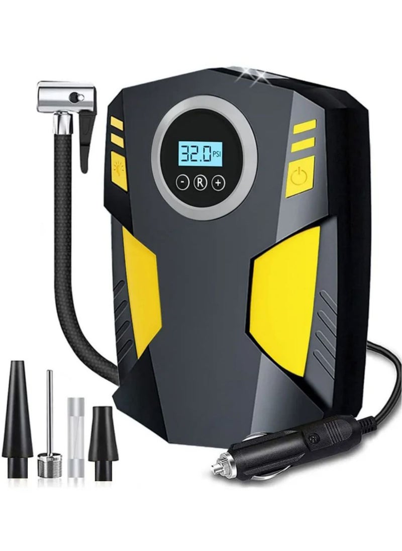 EzzySo - Digital Car Tyre Inflator Air Compressor with Auto Stop and LED Light 12V Fast Portable Air Pump for Car Bicycle Motorcycle Ball Air Mattress - Image 1