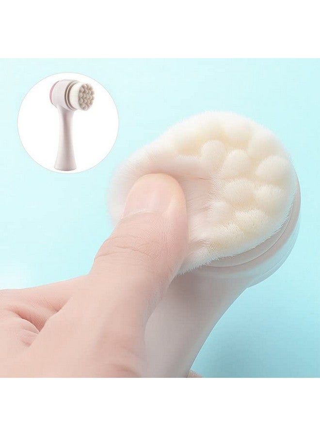 Q+A Qa Facial Cleansing Brush, Silicone Face Scrubber, Face Exfoliating Brush, Double Sided Facial Cleaning Brush with Soft Bristles,Scrubber to Massage and Scrub Your Skin - Image 3
