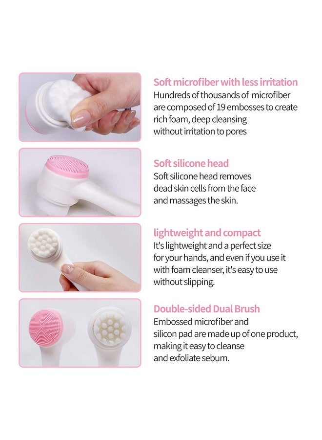 Q+A Qa Facial Cleansing Brush, Silicone Face Scrubber, Face Exfoliating Brush, Double Sided Facial Cleaning Brush with Soft Bristles,Scrubber to Massage and Scrub Your Skin - Image 5