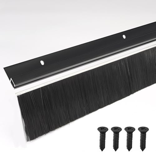 CEPIA 5Pack Garage Door Brush Seal Cepia Black Bottom Sweep RollUp Door Stripping 280 Wide x 393 Long Aluminum Alloy Base Ideal for Exterior Doors and Industrial Use 196 in 500 cm - Image 1