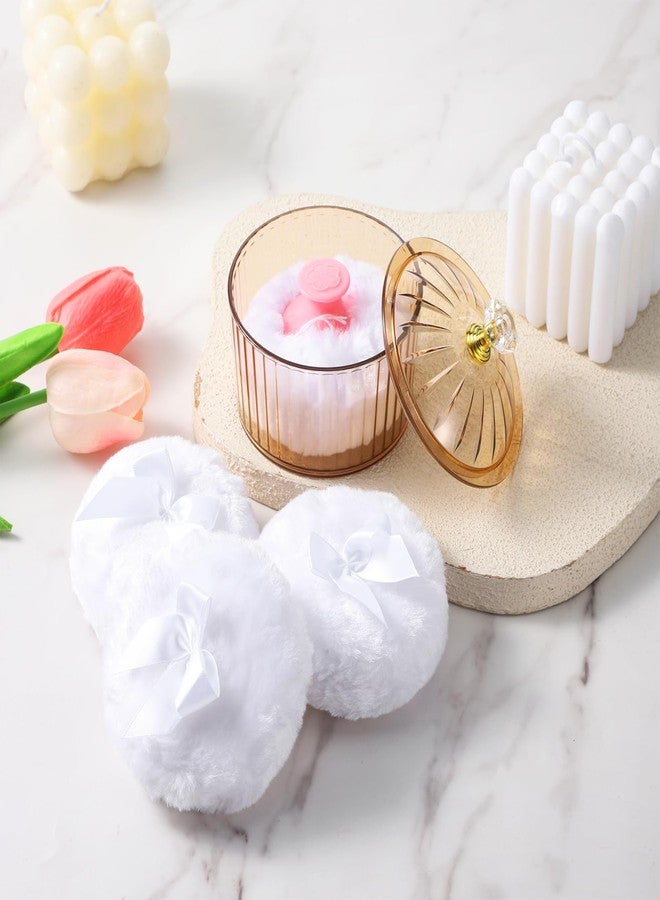 Zyghjort 6 PCS/Set Dusting Cosmetic Puff for Women with Container, 3.2" Reusable & Washable Soft Velve Body Puff with Acrylic Case, Glitter Puffs for Face Body Wet and Dry Makeup - Image 2