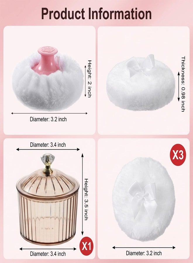 Zyghjort 6 PCS/Set Dusting Cosmetic Puff for Women with Container, 3.2" Reusable & Washable Soft Velve Body Puff with Acrylic Case, Glitter Puffs for Face Body Wet and Dry Makeup - Image 3