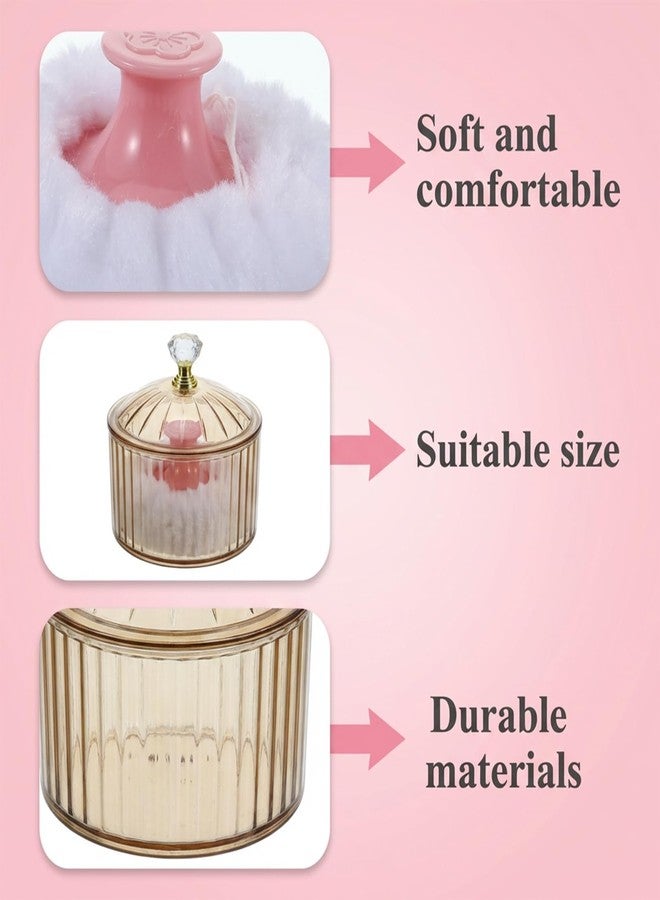 Zyghjort 6 PCS/Set Dusting Cosmetic Puff for Women with Container, 3.2" Reusable & Washable Soft Velve Body Puff with Acrylic Case, Glitter Puffs for Face Body Wet and Dry Makeup - Image 4