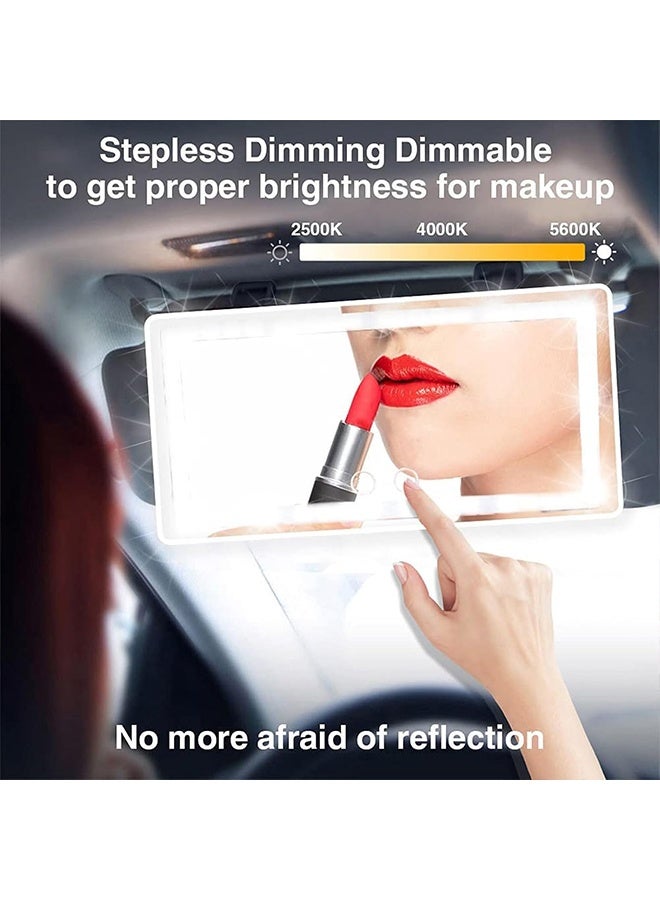 TodyJeyHo Car Mirror Visor with Rechargeable Led Lights for Women & Girl, 3 Light Modes, Car Vanity Mirror for Sun Visor for Vehicle Truck SUV, White - Image 3