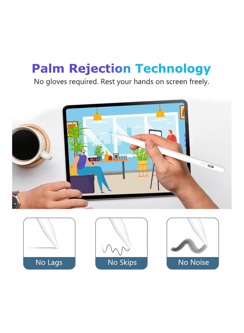 Stylus Pen for Android Touch Screens – Compatible with Samsung, Huawei, Tablets & Phones – Capacitive Touchscreen Pen with 2 Replacement Tips – White - Image 3