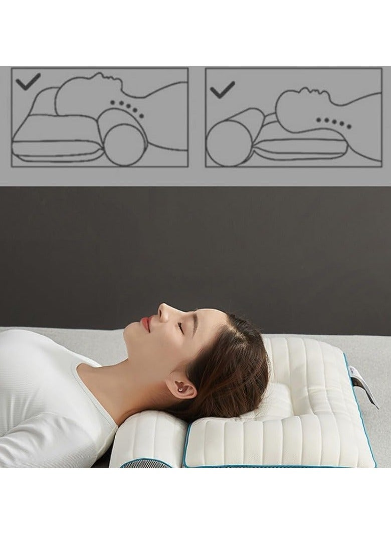 TodyJeyHo Super Ergonomic Pillow,Cervical Pillow for Neck Pain Relief, Cylindrical Buckwheat for Cervical Protection, Latex Velvet Sleep For Side, Back, Stomach Sleeper,48 * 74CM - Image 2