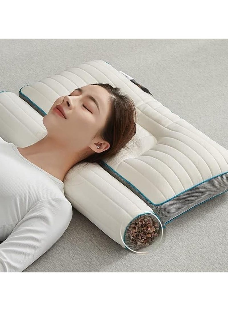 TodyJeyHo Super Ergonomic Pillow,Cervical Pillow for Neck Pain Relief, Cylindrical Buckwheat for Cervical Protection, Latex Velvet Sleep For Side, Back, Stomach Sleeper,48 * 74CM - Image 4