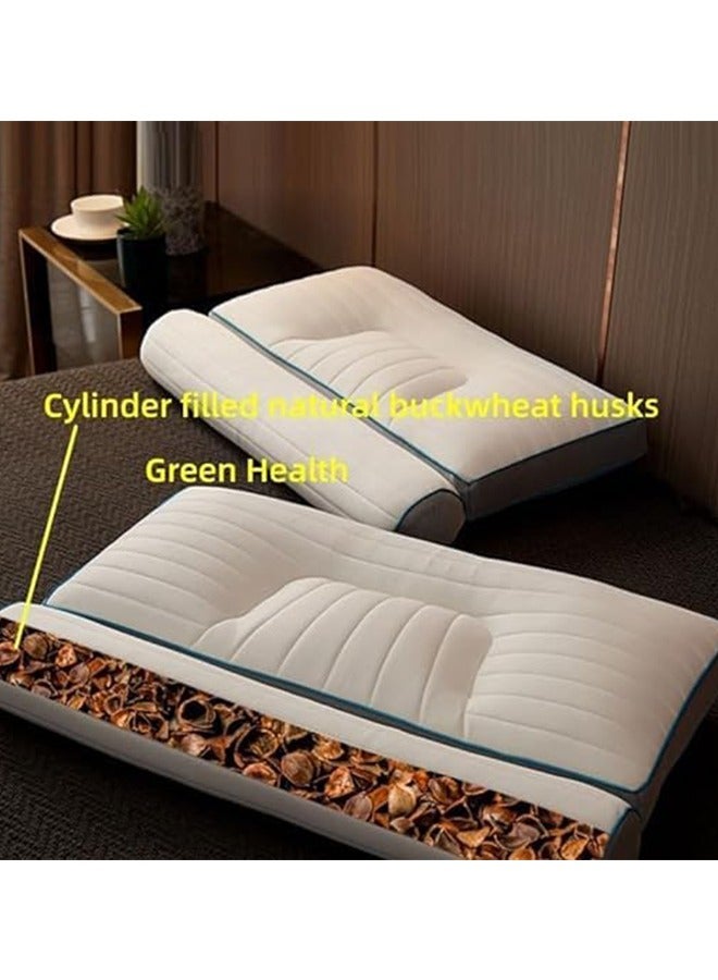TodyJeyHo Super Ergonomic Pillow,Cervical Pillow for Neck Pain Relief, Cylindrical Buckwheat for Cervical Protection, Latex Velvet Sleep For Side, Back, Stomach Sleeper,48 * 74CM - Image 5