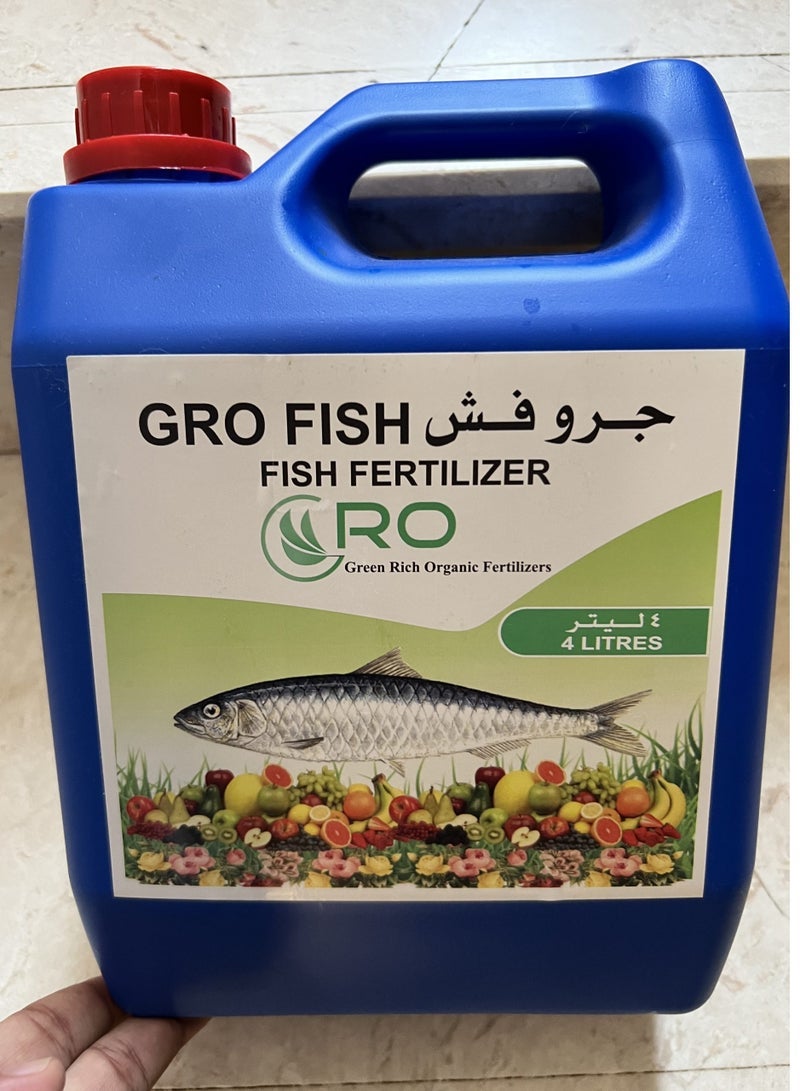 GRO Fish Fertilizer Gro fish Ferti Fish Based Liquid Organic Fertilizer, 4L - Image 1