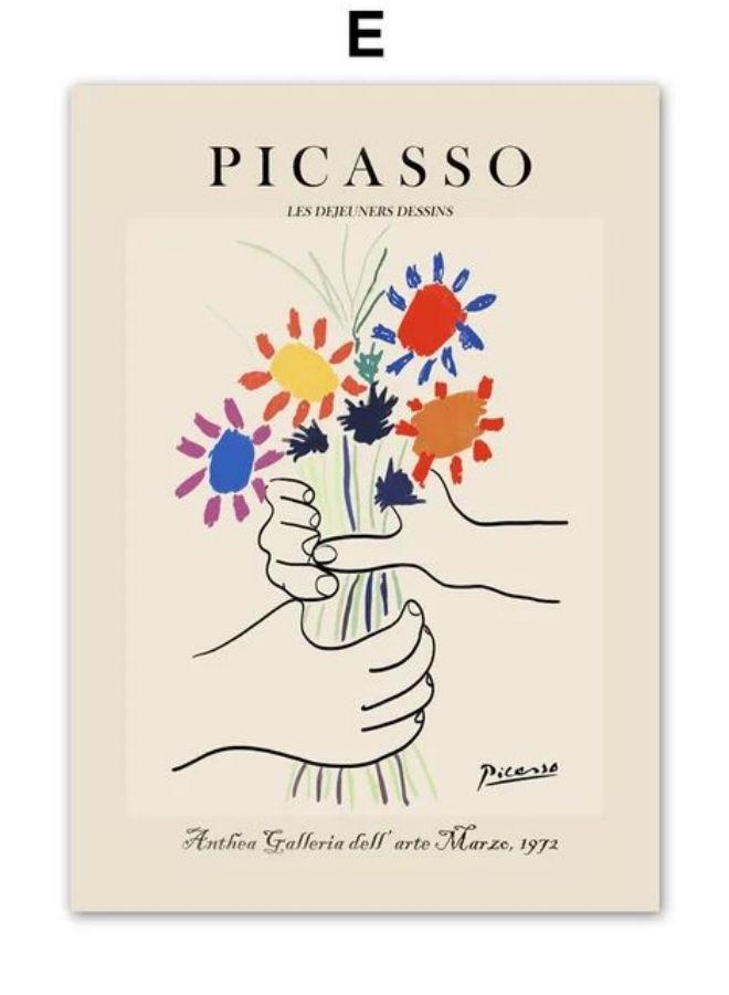 Vintage Matisse Picasso Coral Woman Face Gallery Wall Art Prints Canvas Painting Abstract Posters Pictures For Living Room Decor - Image 1