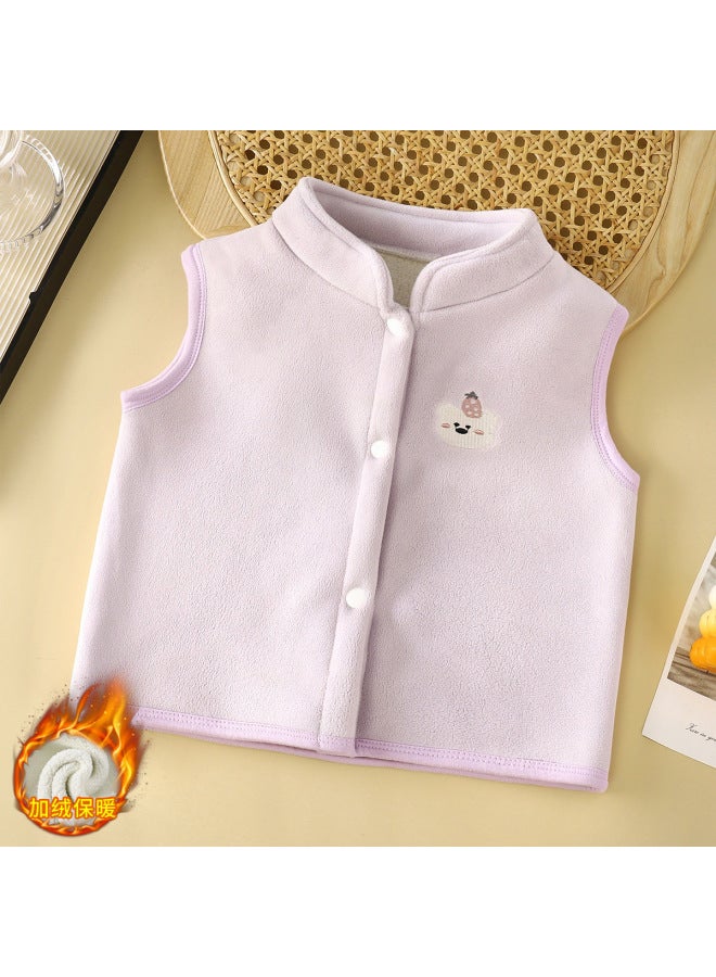 Children's Vest Winter New Style Boys' Outer Wear Warm Category A Inner Wear Fleece-lined Thickeneded Vest Girls' Kidsren's Clothing