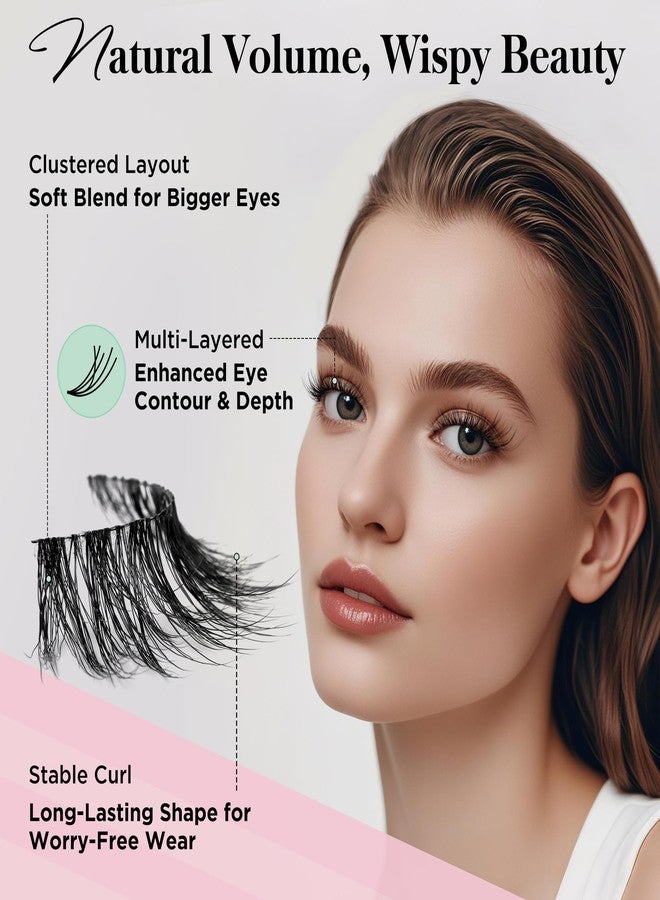 Bepholan False Eyelashes Natural Look 3D Wispy Eyelash Pack 14 Pair Thin Soft Clear Band Cat Eye Lashes Fluffy Faux Mink Eyelashes Easy to Apply(CJ107) - Image 3
