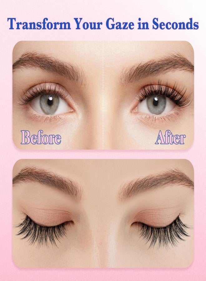 Bepholan False Eyelashes Natural Look 3D Wispy Eyelash Pack 14 Pair Thin Soft Clear Band Cat Eye Lashes Fluffy Faux Mink Eyelashes Easy to Apply(CJ107) - Image 5