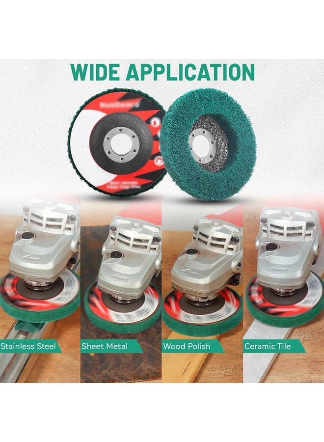 10Pcs Nylon Fiber Flap Disc Polishing Wheel for Angle Grinder Pre-Polishing Scouring Brushing Removing Rust Paint Oxides of Metal and Wood Surface (Size : A) - Image 4