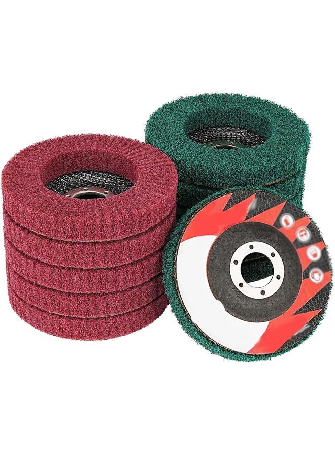 10Pcs Nylon Fiber Flap Disc Polishing Wheel for Angle Grinder Pre-Polishing Scouring Brushing Removing Rust Paint Oxides of Metal and Wood Surface (Size : A) - Image 1