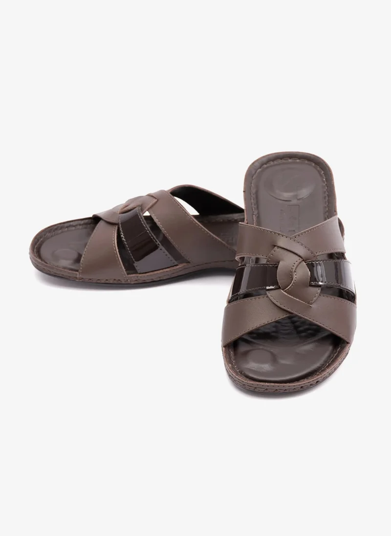 Comfort Plus SOFT NAPPA FLAT COMFORT PLUS LADIES SANDALS BROWN