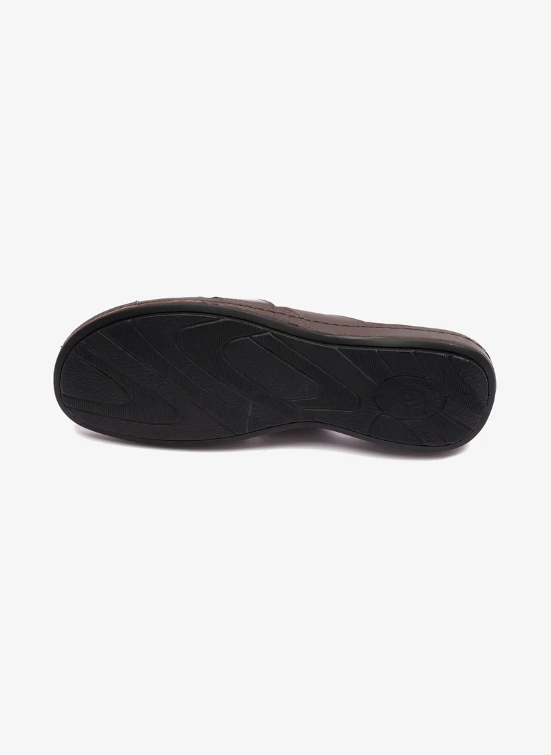 Comfort Plus SOFT NAPPA FLAT COMFORT PLUS LADIES SANDALS BROWN