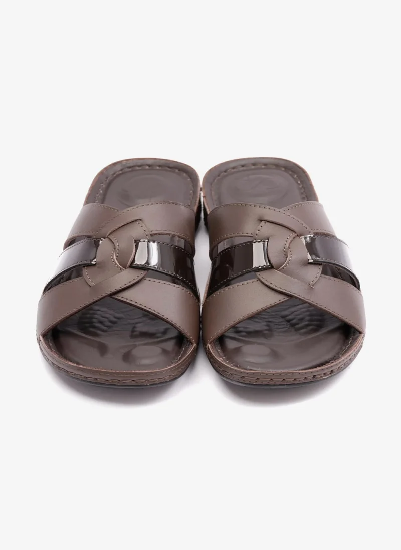 Comfort Plus SOFT NAPPA FLAT COMFORT PLUS LADIES SANDALS BROWN