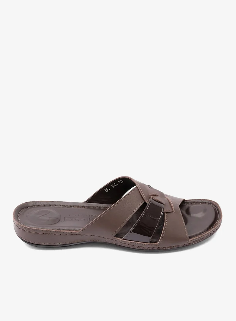 SOFT NAPPA FLAT COMFORT PLUS LADIES SANDALS BROWN