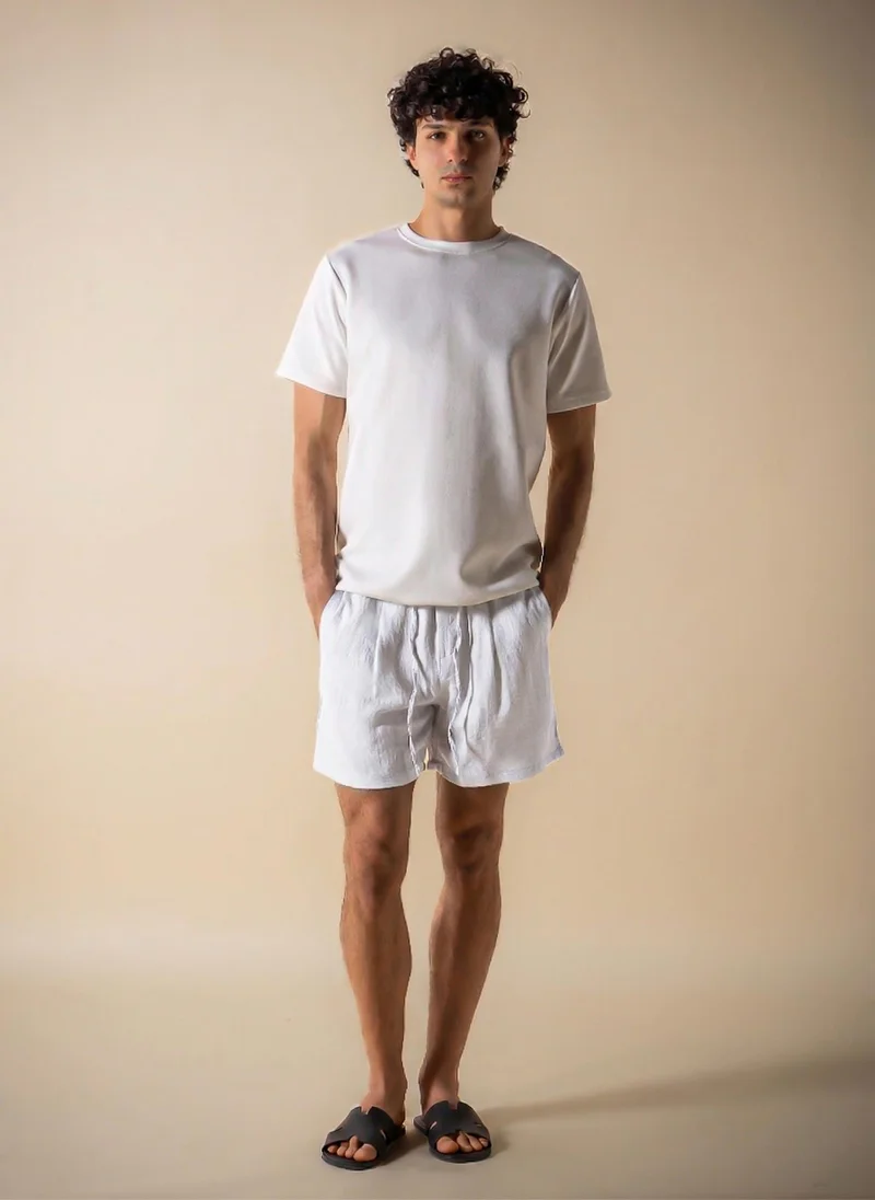 شايبس PLEATED LINEN BLEND COMFORT SHORTS