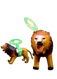 Medium size (40x20x15cm) silicone lion figurine - makes sounds for a realistic and fun play experience for kids!