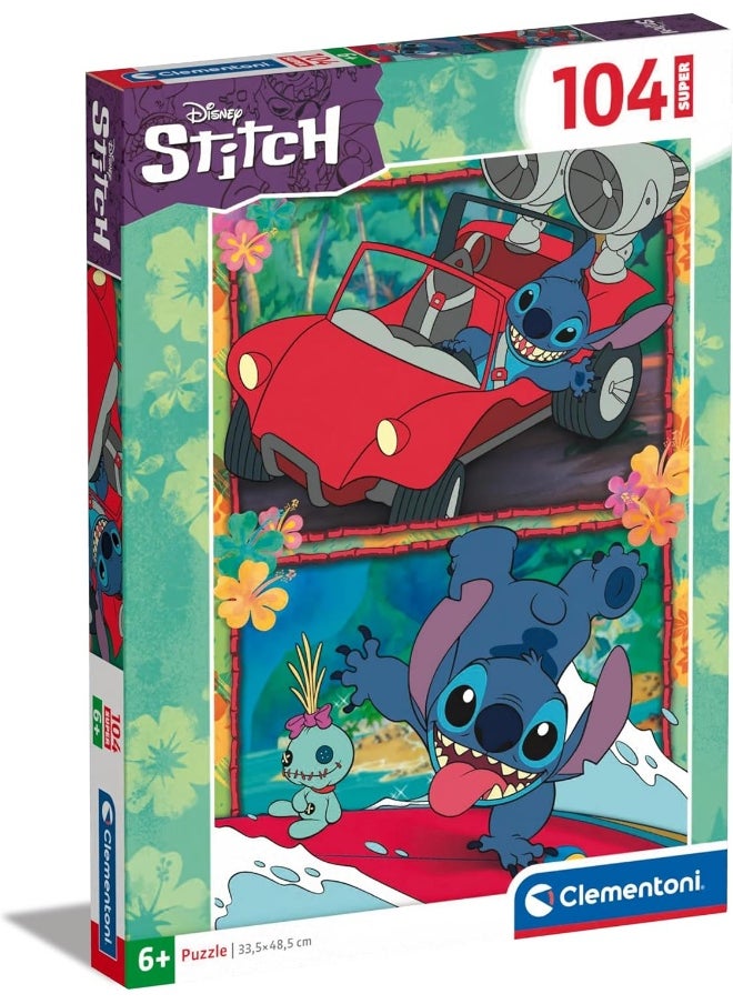 Clementoni - Clementoni Disney Lilo & Stitch Super Color Jigsaw Puzzle (104 Pieces) - Image 1