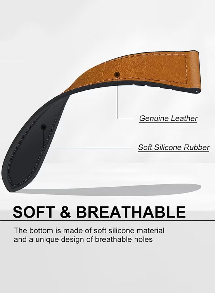 22mm Leather Watch Strap Compatible withGT5 46mm GT4 46mm/GT3 46mm/GT3 Pro/Watch 3/GT2e/GT2 pro/GT5 pro/GT2 42mm 46mm Replacement Strap Brown - Image 3