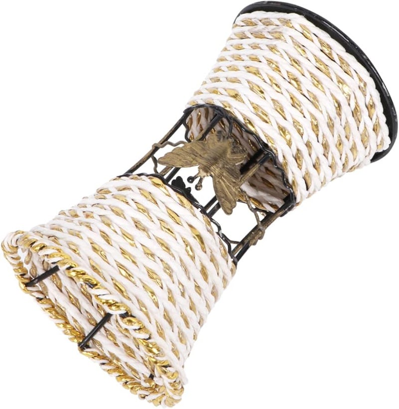 Small Iron Art Vase Simulated Rattan Woven Flower Vase for Wedding Decor - Image 1