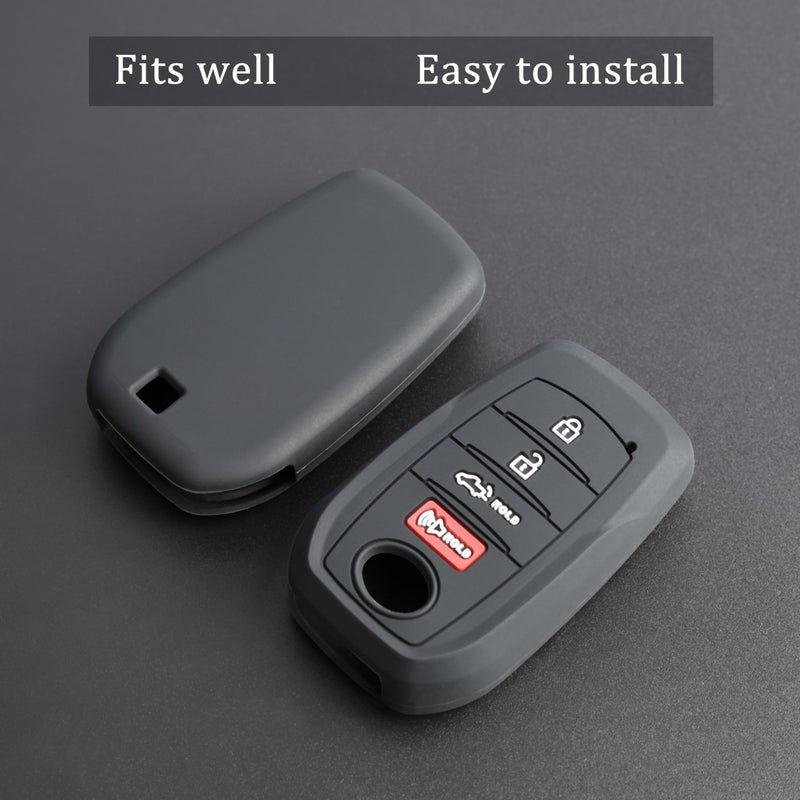 TANDRIVE Key Fob Cover for Toyota 2026 2025 2024 Tacoma and 2026-2022 Tundra, 4-Button, Silicone, 2-Pack, Black - Image 4