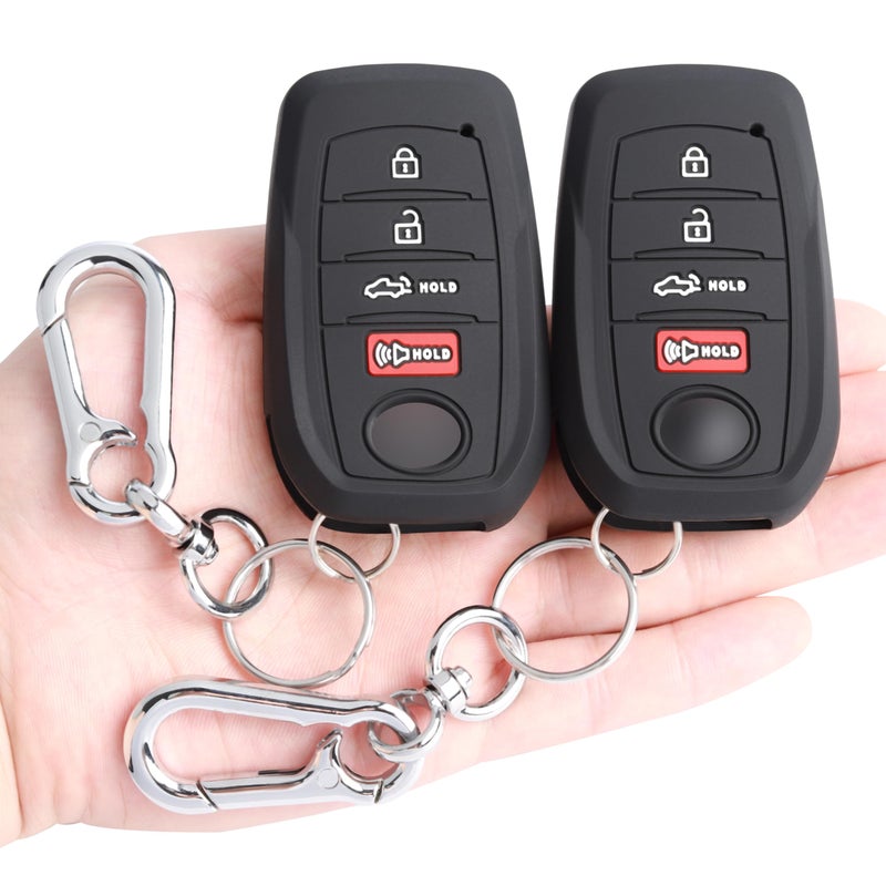 TANDRIVE Key Fob Cover for Toyota 2026 2025 2024 Tacoma and 2026-2022 Tundra, 4-Button, Silicone, 2-Pack, Black - Image 1