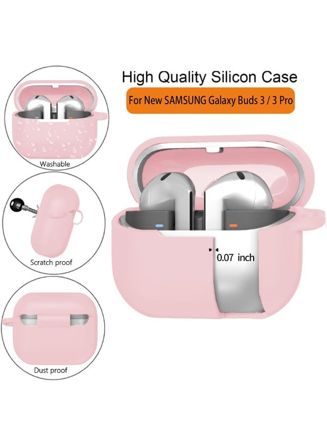 أنيوغرو حافظة Galaxy Buds 3 Pro/Buds 3 من السيليكون لحماية كاملة للجسم (مع قفل أمان)، مقاومة للصدمات والسقوط، غلاف واقي ناعم مع مجموعة تنظيف للرياضة والسفر، أسود - Image 2