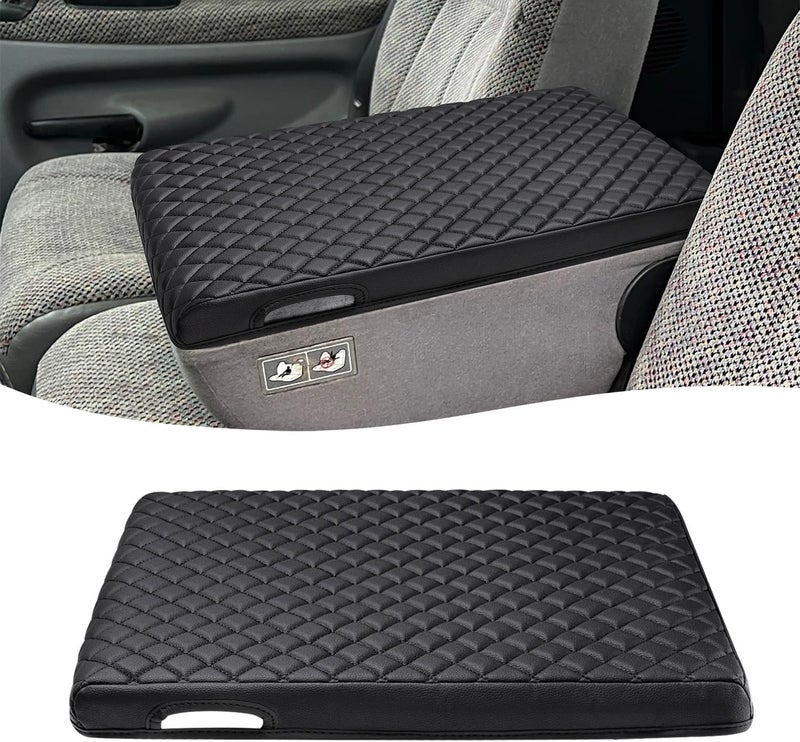 KBH Center Console Armrest Cover for Dodge Ram 1994-2001, 19"x15" Jump Seat, Vinyl Leather Interior Accessories, Anti-Scratch, Black - Image 1