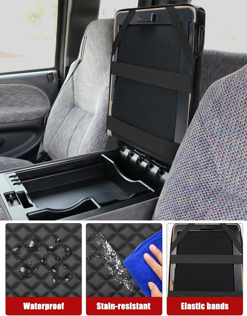 KBH Center Console Armrest Cover for Dodge Ram 1994-2001, 19"x15" Jump Seat, Vinyl Leather Interior Accessories, Anti-Scratch, Black - Image 5